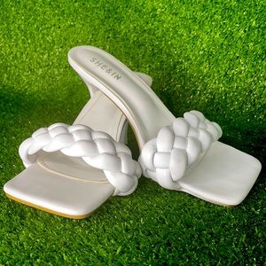 SHEIN braided backless mules